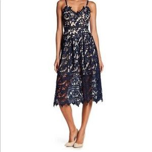 Lace fit and flare dress